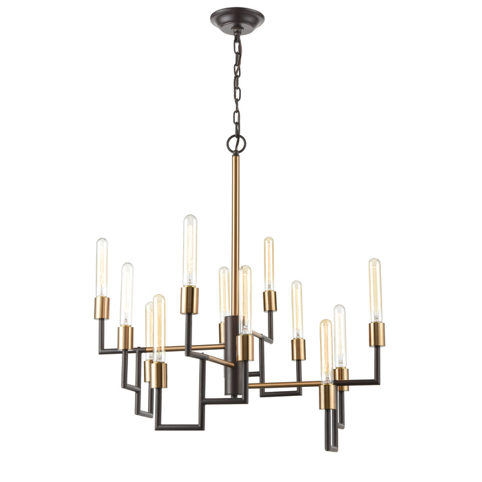 Congruency 29'' Wide 12-Light Chandelier - Oil Rubbed Bronze