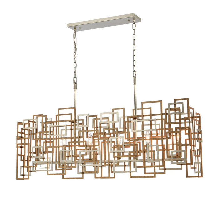 Gridlock 44'' Wide 6-Light Linear Chandelier - Matte Gold