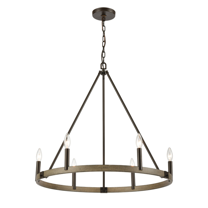 Transitions 27'' Wide 6-Light Chandelier - Oil Rubbed Bronze