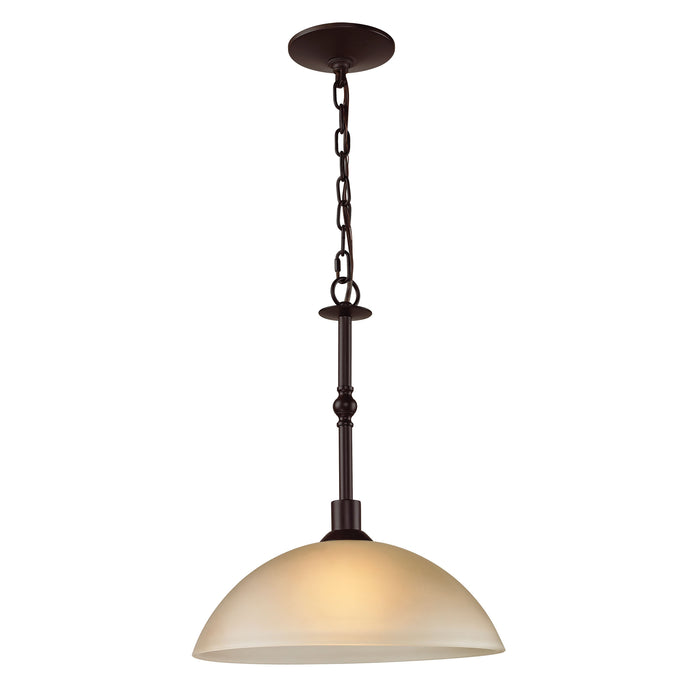 Jackson 1-Light Pendant in Oil Rubbed Bronze with Light Amber Glass