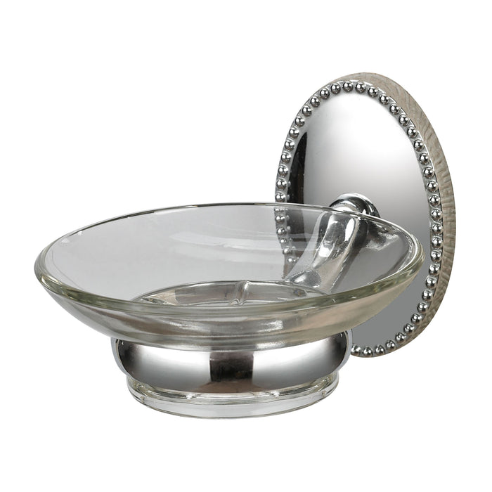 Soap Dish Holder in Chrome and Glass