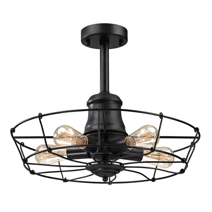 Glendora 20'' Wide 5-Light Semi Flush Mount - Wrought Iron Black