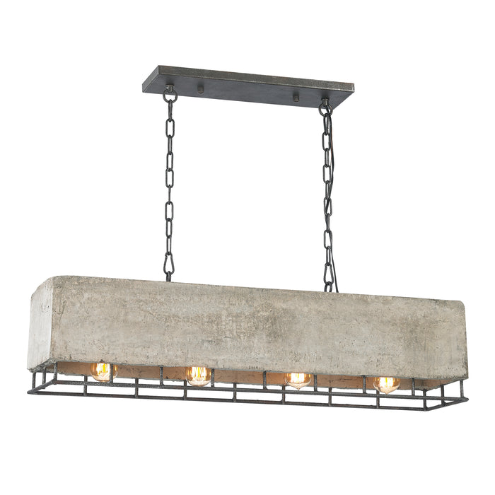 Brocca 36'' Wide 4-Light Linear Chandelier - Silverdust Iron