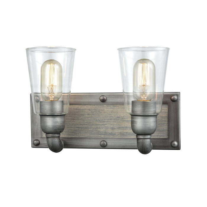 Platform 13'' Wide 2-Light Vanity Light - Weathered Zinc