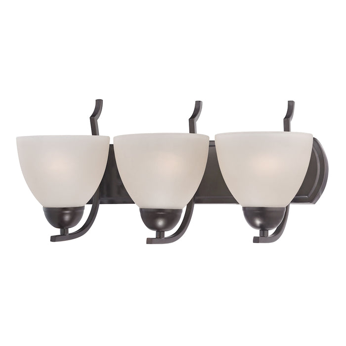 Kingston 3-Light Vanity Light in Oil Rubbed Bronze with White Glass