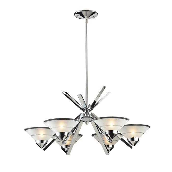 Refraction 26'' Wide 6-Light Chandelier - Polished Chrome