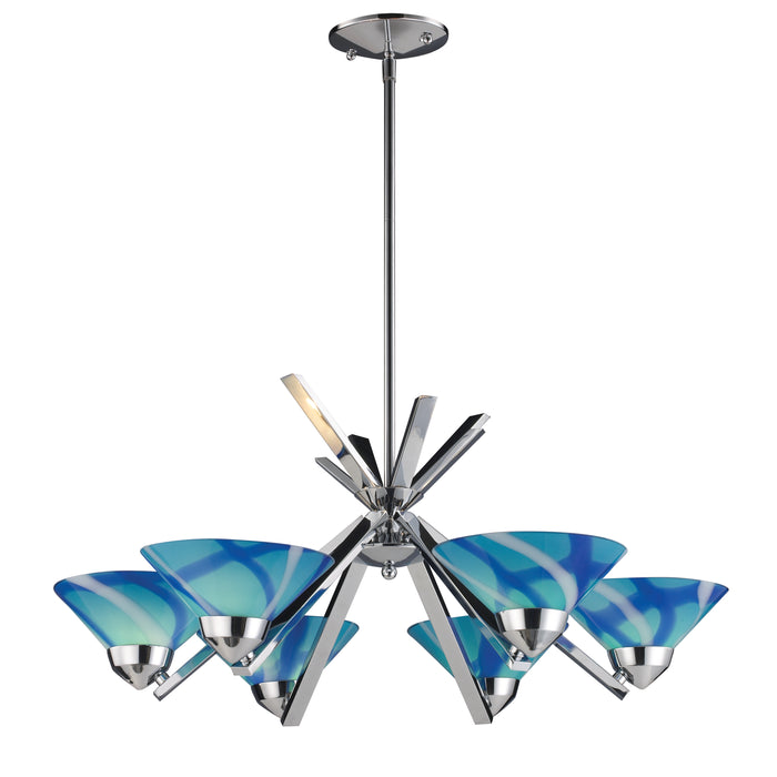 Refraction 26'' Wide 6-Light Chandelier - Polished Chrome