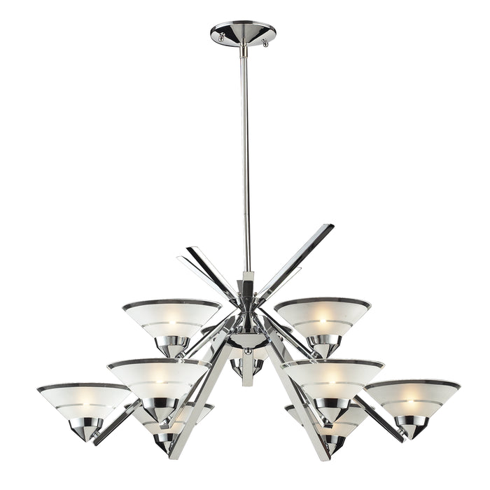 Refraction 31'' Wide 9-Light Chandelier - Polished Chrome