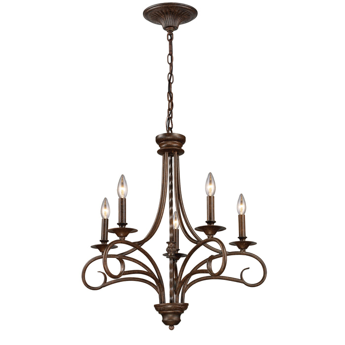 Gloucester 24'' Wide 5-Light Chandelier - Weathered Bronze