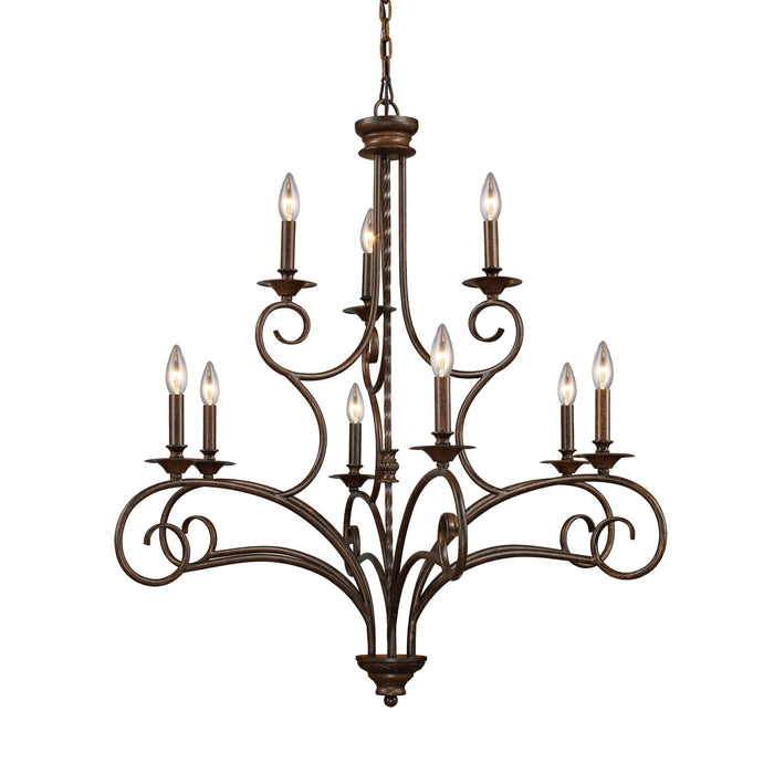 Gloucester 35.5'' Wide 9-Light Chandelier - Weathered Bronze