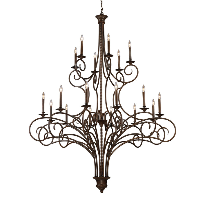 Gloucester 60'' Wide 18-Light Chandelier - Weathered Bronze