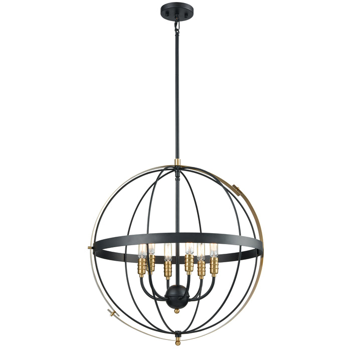 Caldwell 24'' Wide 6-Light Chandelier - Matte Black