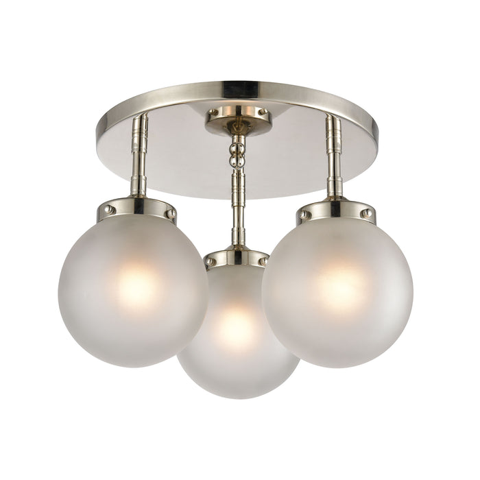 Boudreaux 15'' Wide 3-Light Semi Flush Mount - Polished Nickel