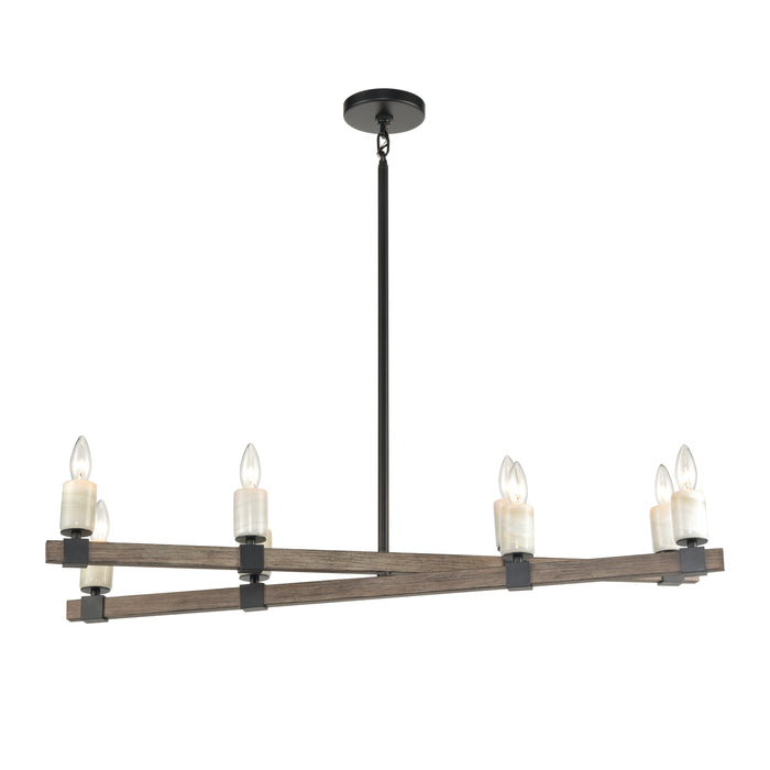 Stone Manor 39'' Wide 8-Light Linear Chandelier - Matte Black