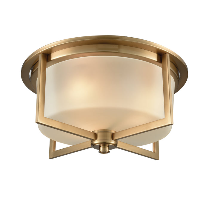 Vancourt 15'' Wide 3-Light Flush Mount - Satin Brass