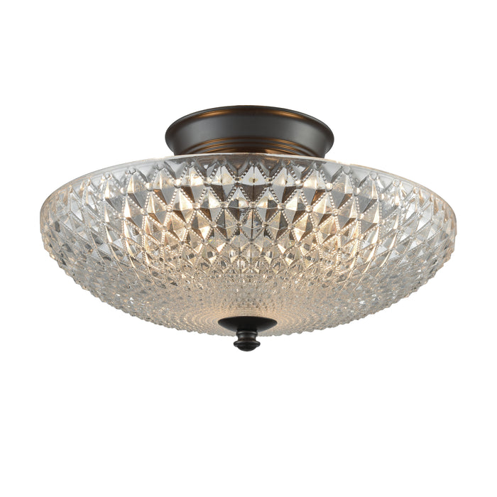 Sweetwater 14'' Wide 3-Light Semi Flush Mount - Oil Rubbed Bronze