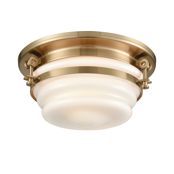 Riley 12'' Wide 2-Light Flush Mount - Satin Brass