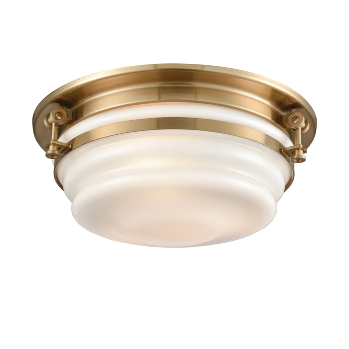 Riley 15'' Wide 3-Light Flush Mount - Satin Brass