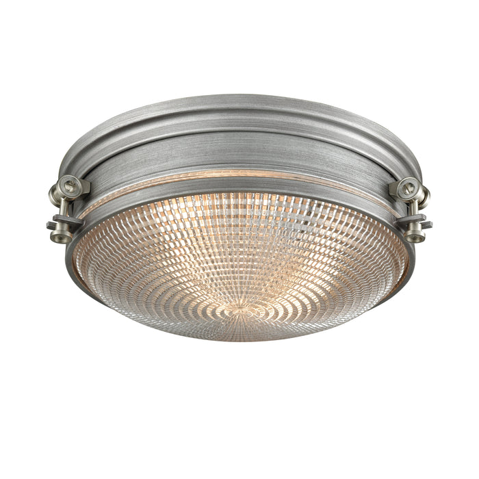 Sylvester 14'' Wide 2-Light Flush Mount - Weathered Zinc