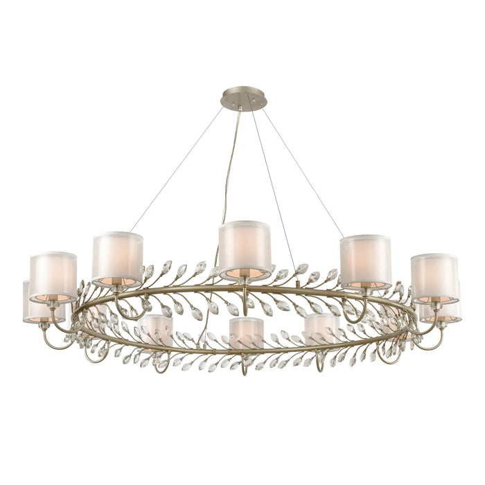 Asbury 62'' Wide 12-Light Chandelier - Aged Silver