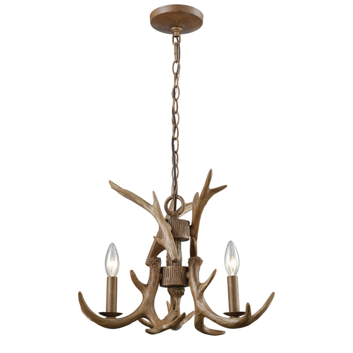 Elk 18'' Wide 3-Light Chandelier - Wood Tone