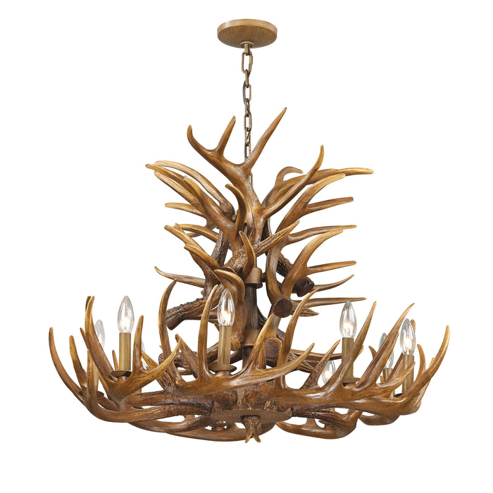 Elk 32'' Wide 9-Light Chandelier - Wood Tone