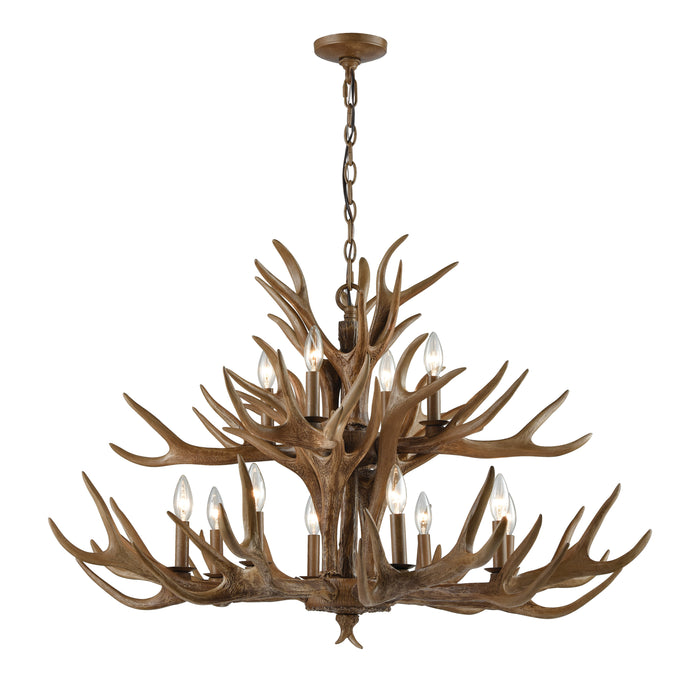 Elk 39'' Wide 12-Light Chandelier - Wood Tone