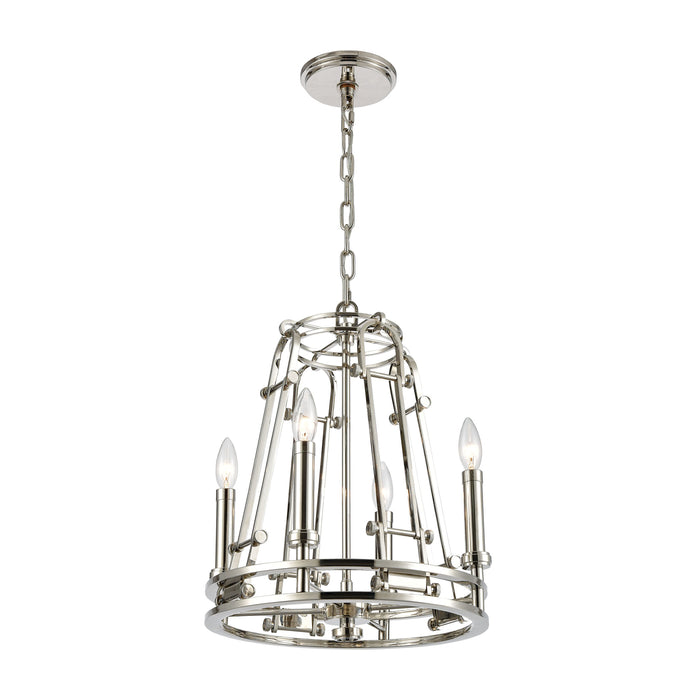 Bergamo 15'' Wide 4-Light Chandelier - Polished Nickel