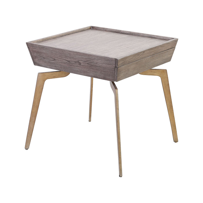 Larocca Accent Table in Soft Gold and Grey Birch Veneer