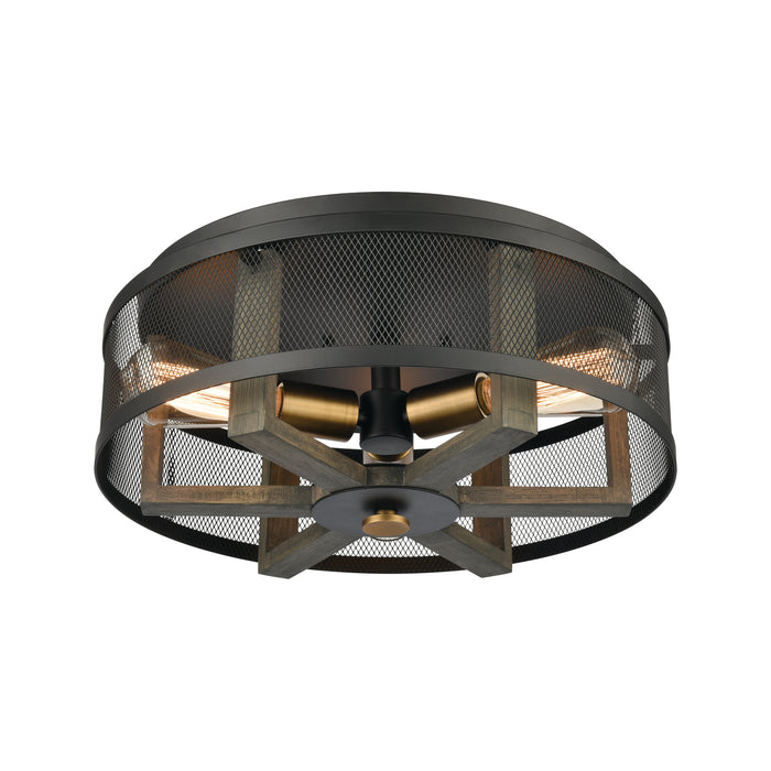 Woodbridge 17'' Wide 3-Light Flush Mount - Matte Black