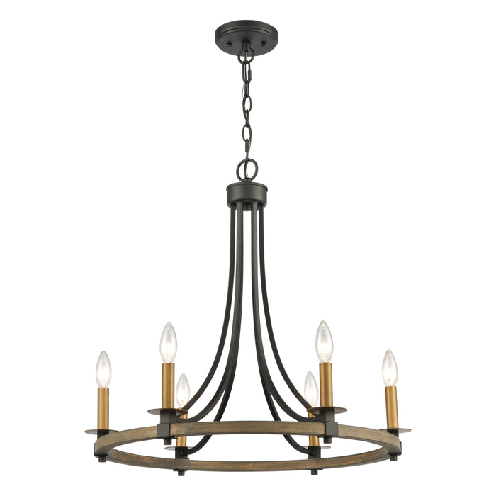 Woodbridge 24'' Wide 6-Light Chandelier - Matte Black