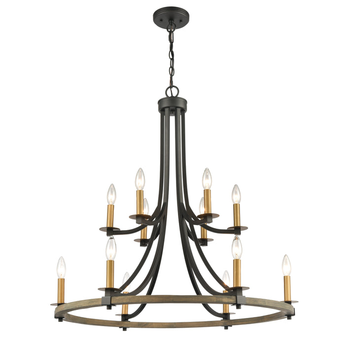 Woodbridge 32'' Wide 12-Light Chandelier - Matte Black