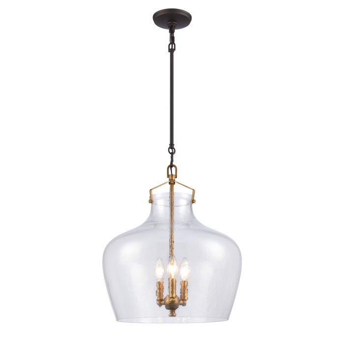 Davenport 17'' Wide 3-Light Pendant - Brushed Antique Brass