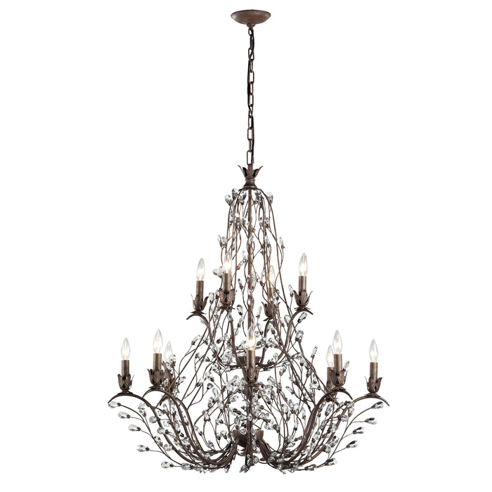 Sagemore 37'' Wide 12-Light Chandelier - Bronzed Rust