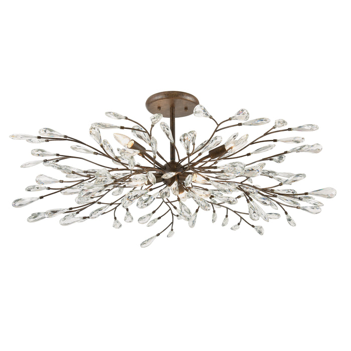 Crislett 41'' Wide 6-Light Semi Flush Mount - Sunglow Bronze