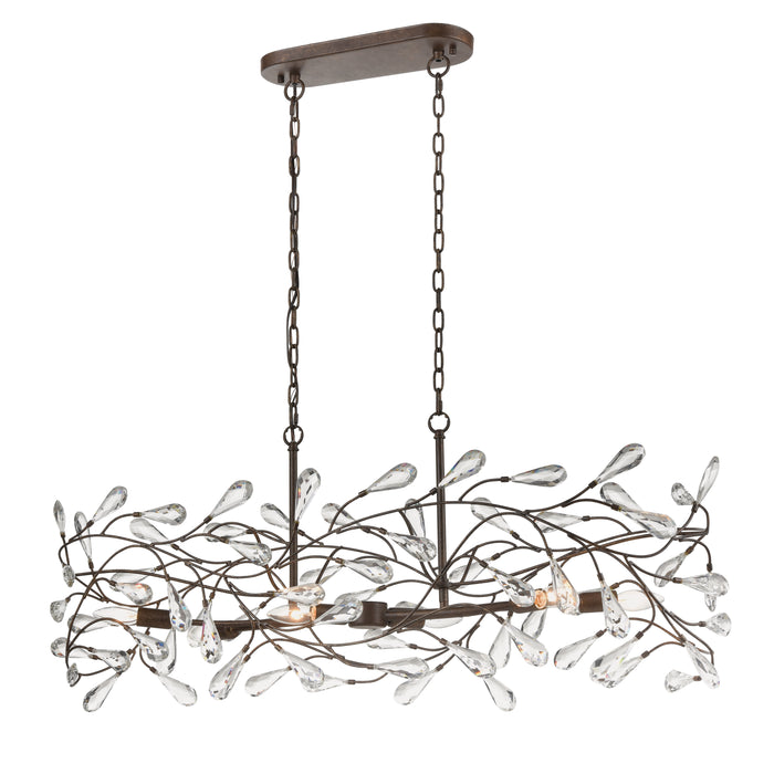 Crislett 43'' Wide 6-Light Linear Chandelier - Sunglow Bronze