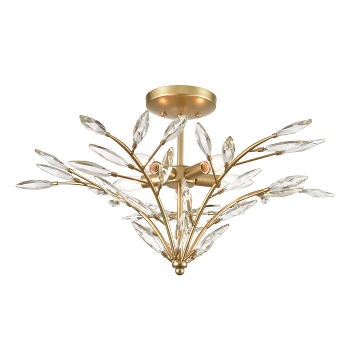 Flora Grace 28'' Wide 5-Light Semi Flush Mount - Champagne Gold