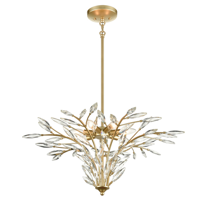 Flora Grace 28'' Wide 7-Light Chandelier - Champagne Gold