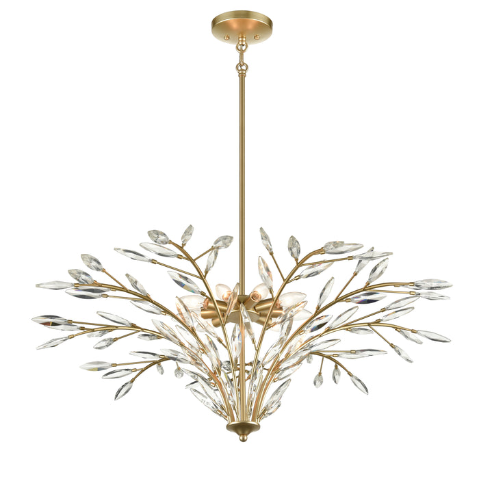 Flora Grace 38'' Wide 9-Light Chandelier - Champagne Gold