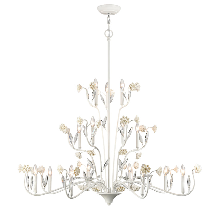 Adelaide 49'' Wide 15-Light Chandelier - Textured White