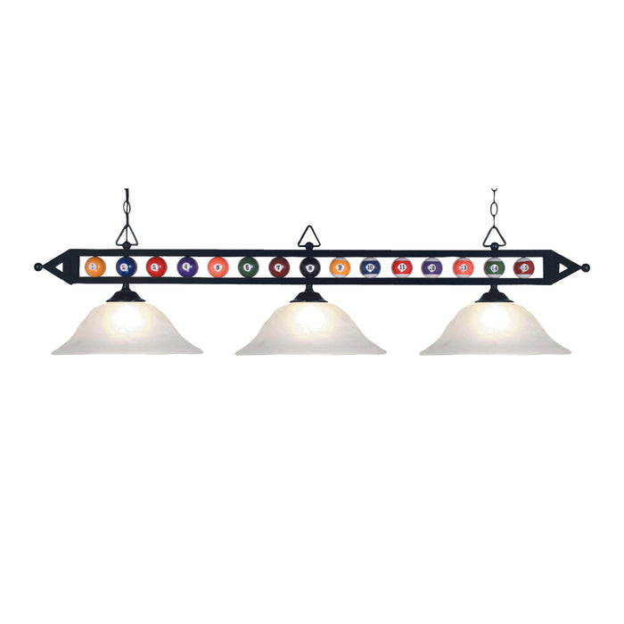 Designer Classics 58'' Wide 3-Light Linear Chandelier - Matte Black