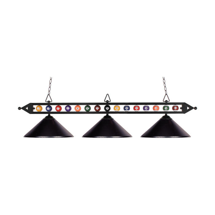 Designer Classics 58'' Wide 3-Light Linear Chandelier - Matte Black