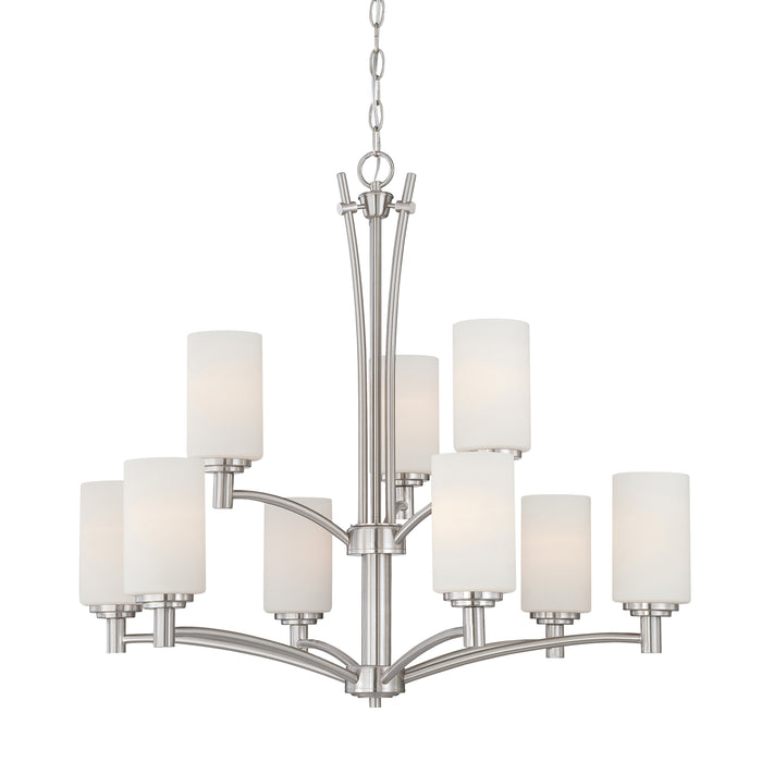 Pittman 31'' Wide 9-Light Chandelier - Brushed Nickel