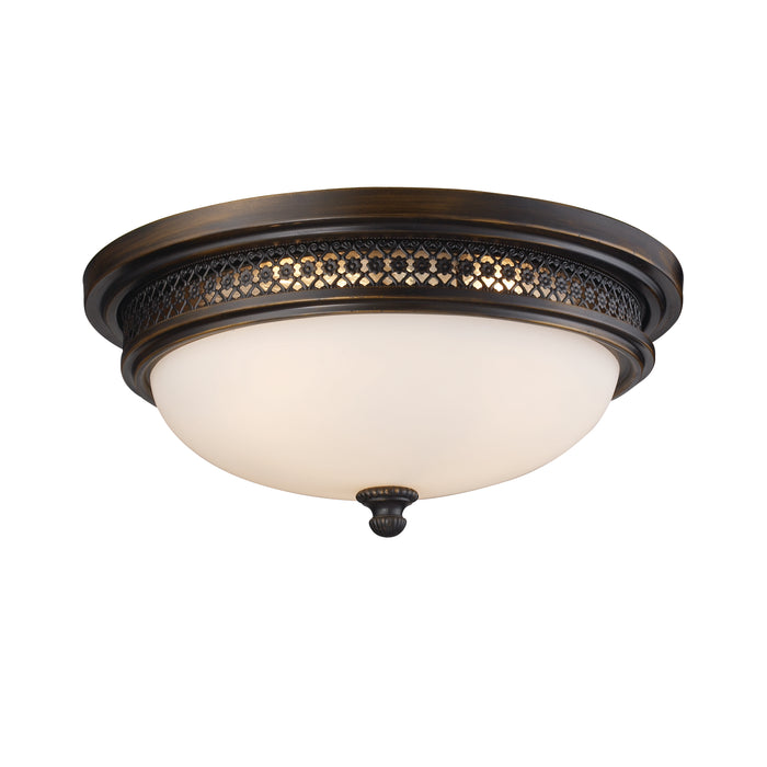 Flushmounts 16'' Wide 3-Light Flush Mount - Deep Rust