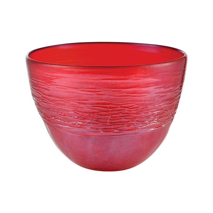 Cerise Bowl - Crimson Ice Crackle Finish