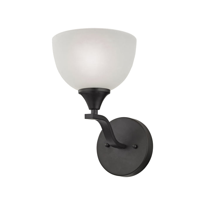 Bristol Lane 1-Light Vanity Light in Oil Rubbed Bronze with White Glass