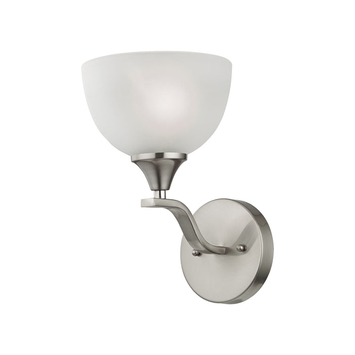 Bristol Lane 1-Light Vanity Light in Brushed Nickel with White Glass