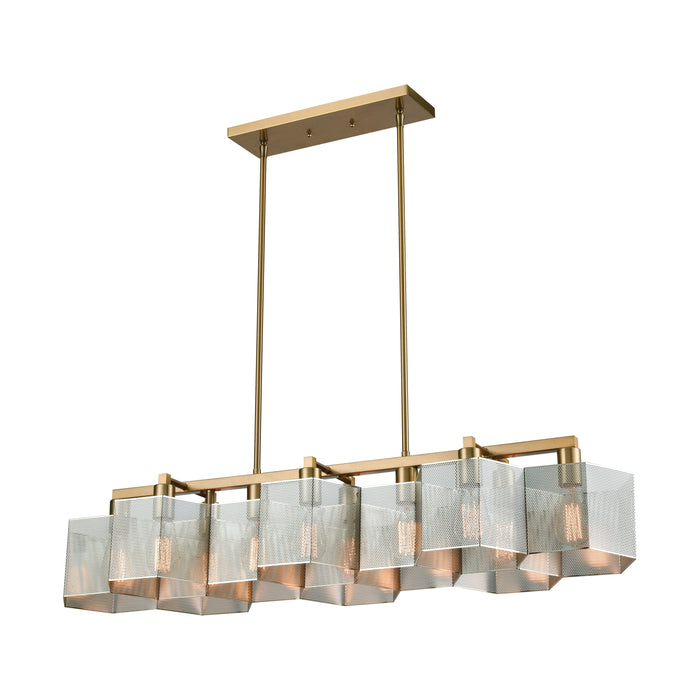 Compartir 42'' Wide 10-Light Linear Chandelier - Polished Nickel