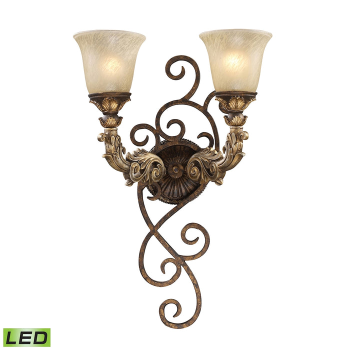 Regency 13'' High 2-Light Sconce - Burnt Bronze