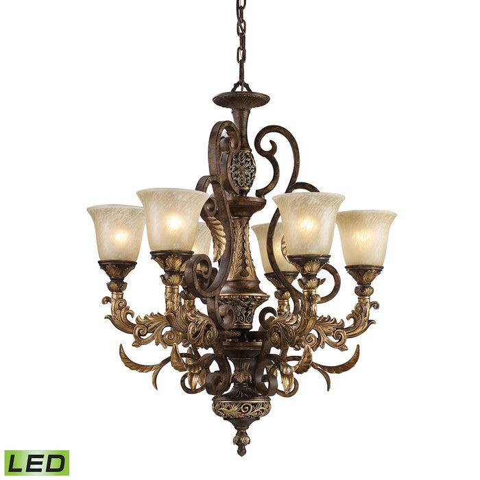 Regency 28'' Wide 6-Light Chandelier - Burnt Bronze